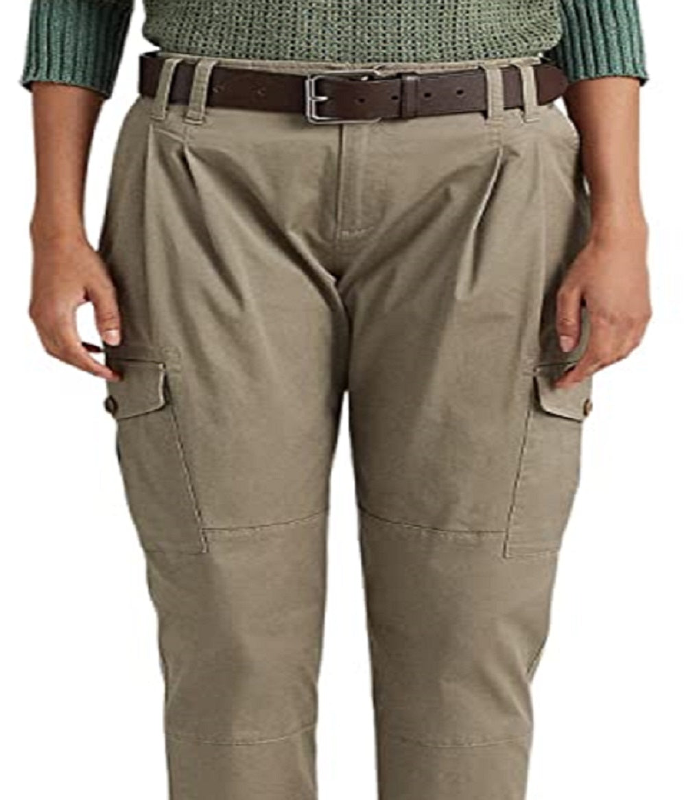Ralph Lauren Women's Micro Sanded Twill Cargo Pants Green Size 16 – Steals