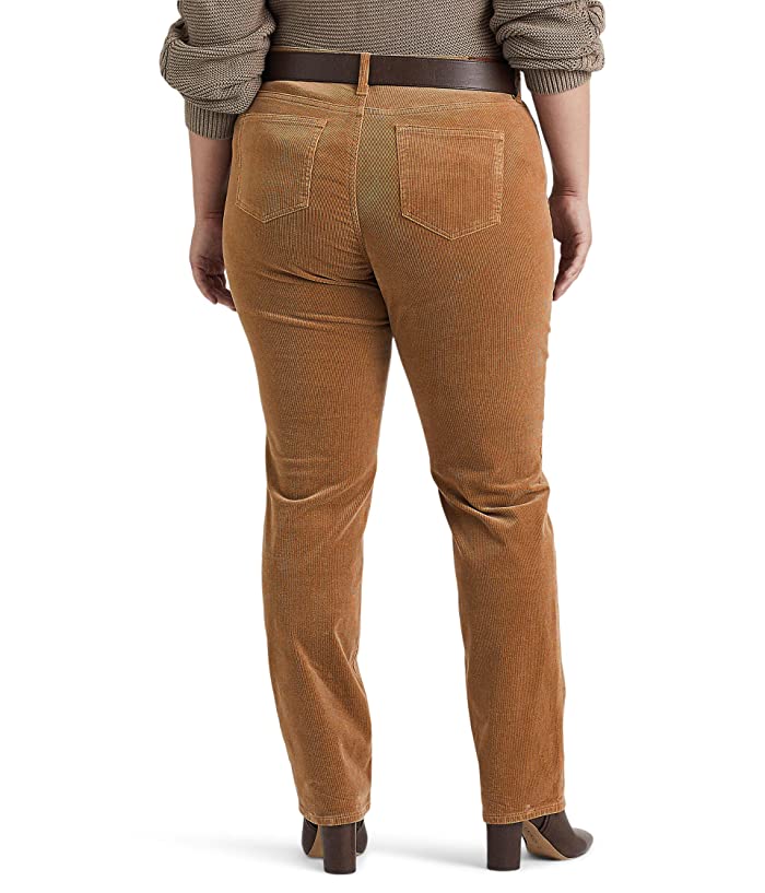 Ralph Lauren Women's Corduroy Mid-Rise Straight Pant Brown Size 16W