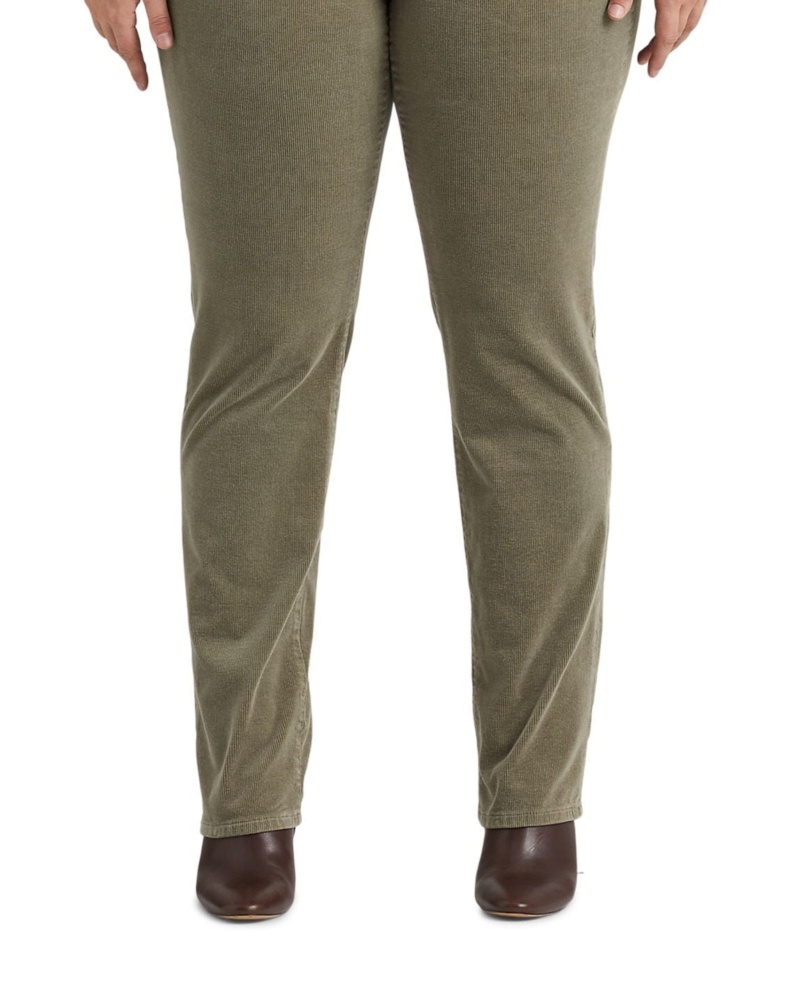 Ralph Lauren Women's Corduroy Mid Rise Straight Pant Green Size 22W