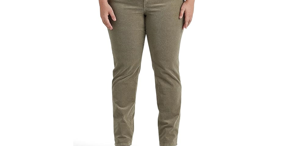 Ralph Lauren Women's Corduroy Mid Rise Straight Pant Green Size 22W