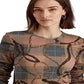 Ralph Lauren Women's Plaid Stretch Cotton Long Sleeve Tee Brown Size X-Large