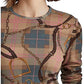 Ralph Lauren Women's Plaid Stretch Cotton Long Sleeve Tee Brown Size X-Small