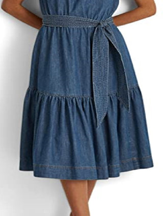 Ralph Lauren Women's Denim Sleeveless Dress Blue Size 2 Petite