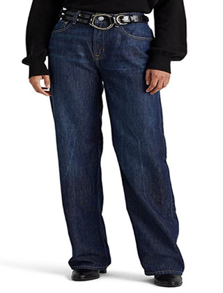 Ralph Lauren Women's High Rise Relaxed Straight Jean Blue Size 4