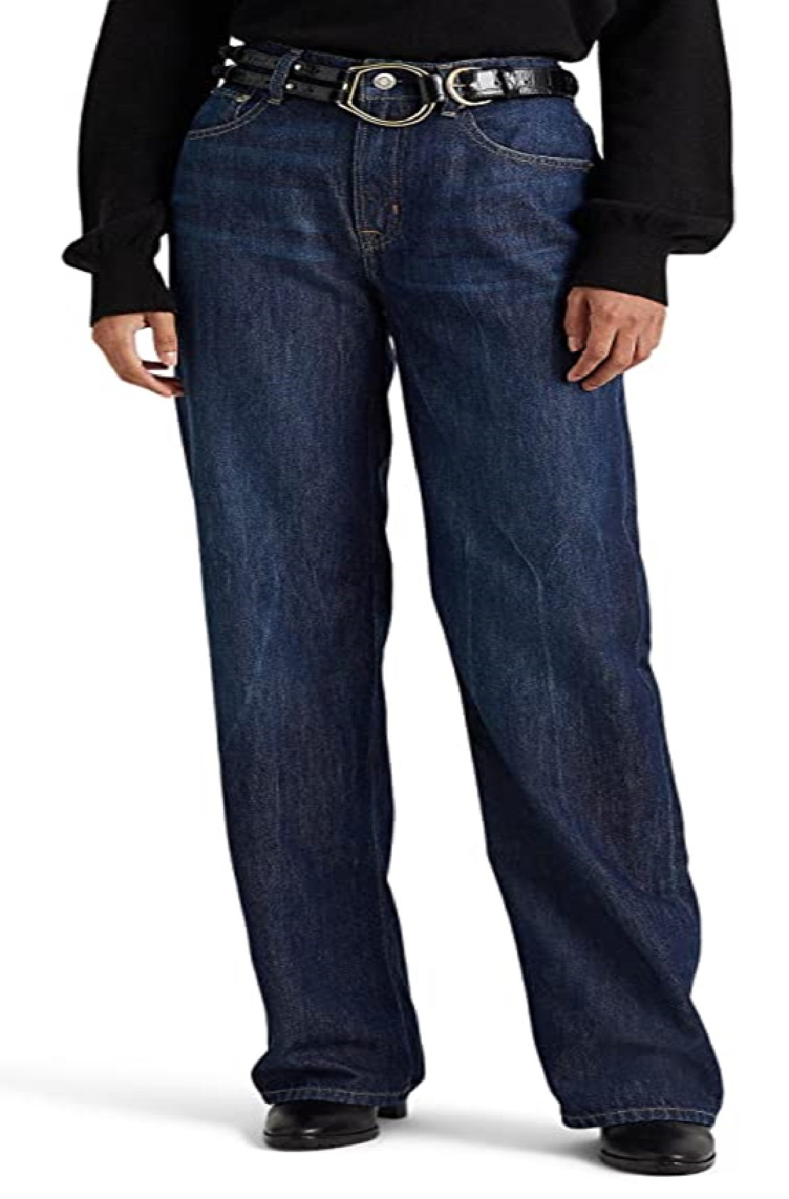 Ralph Lauren Women's High Rise Relaxed Straight Jean Blue Size 6