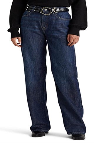 Ralph Lauren Women's High Rise Relaxed Straight Jean Blue Size 6