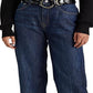Ralph Lauren Women's High Rise Relaxed Straight Jean Blue Size 6