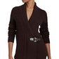 Ralph Lauren Women's Buckled Cotton Sweater Brown Size X-Large
