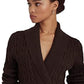 Ralph Lauren Women's Buckled Cotton Sweater Brown Size X-Large