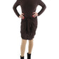 Ralph Lauren Women's Heathered Tie Waist Midi Dress Brown Size 0