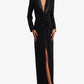 Ralph Lauren Women's Crepe Long Sleeve Gown Black Size 4
