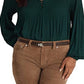 Ralph Lauren Women's Pleated Georgette Blouse Green Size Medium