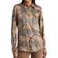 Ralph Lauren Women's Plaid Belting Print Twill Shirt Brown Size Medium