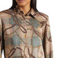 Ralph Lauren Women's Plaid Belting Print Twill Shirt Brown Size Medium