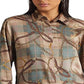Ralph Lauren Women's Plaid Belting Print Twill Shirt Brown Size X-Large