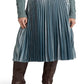 Ralph Lauren Women's Pleated Metallic Chiffon Skirt Blue Size 12