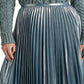 Ralph Lauren Women's Pleated Metallic Chiffon Skirt Blue Size 12