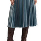Ralph Lauren Women's Pleated Metallic Chiffon Skirt Blue Size 6
