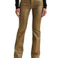 Ralph Lauren Women's Metallic High Rise Boot Jeans Yellow Size 4