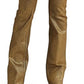 Ralph Lauren Women's Metallic High Rise Boot Jeans Yellow Size 4