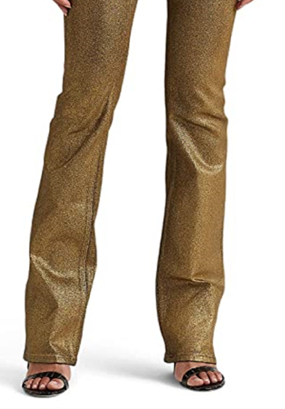 Ralph Lauren Women's Metallic High Rise Boot Jeans Yellow Size 4