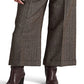 Ralph Lauren Women's Herringbone Wide Leg Cropped Pants Brown Size 16