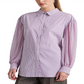 Ralph Lauren Women's Striped Broadcloth Shirt Purple