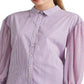 Ralph Lauren Women's Striped Broadcloth Shirt Purple