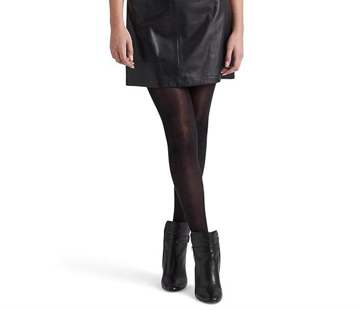 Ralph Lauren Women's Leather Pencil Miniskirt Black Size 8