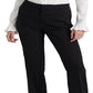 Ralph Lauren Women's Side Stripe Wool Crepe Pants Black Size 12