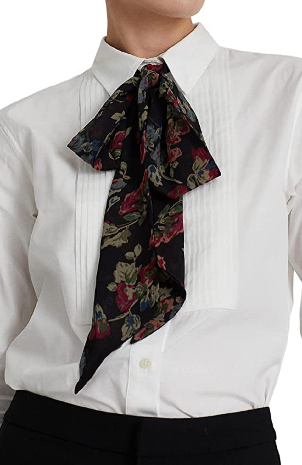 Ralph Lauren Women's Pin Tucked Cotton Broadcloth Shirt White Size Medium