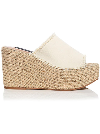 Aqua Women's Jacy Platform Wedge Slide Sandals White Size 8 M