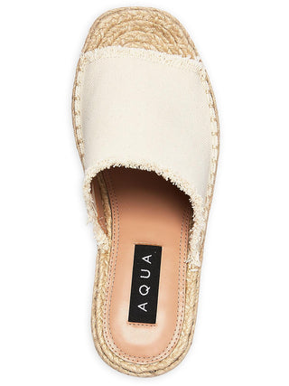 Aqua Women's Jacy Platform Wedge Slide Sandals White Size 8 M