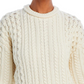 Re/Done Crewneck Cable Knit Sweater Natural