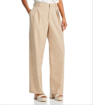 Wayf Pinstripe Pleated Trousers White