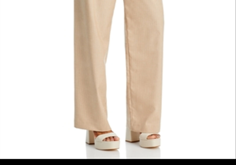 Wayf Pinstripe Pleated Trousers White