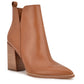 Nine West Women's Birds Block Heel Booties Brown Size 7.5 M