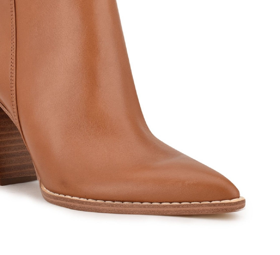 Nine West Women's Birds Block Heel Booties Brown Size 7.5 M