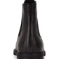 Calvin Klein Men's Pull Tab Goring Cushioned Fenwick Round Toe Block Heel Leather Chelsea Black Size 7.5 M