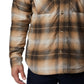 Columbia Men's Plaid Sherpa Lined Shirt Jacket Brown Size XX-Large