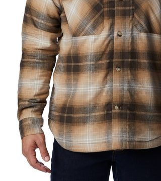 Columbia Men's Plaid Sherpa Lined Shirt Jacket Brown Size XX-Large