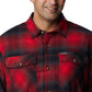 Columbia Men's Plaid Sherpa-Lined Shirt Jacket Red Size Large