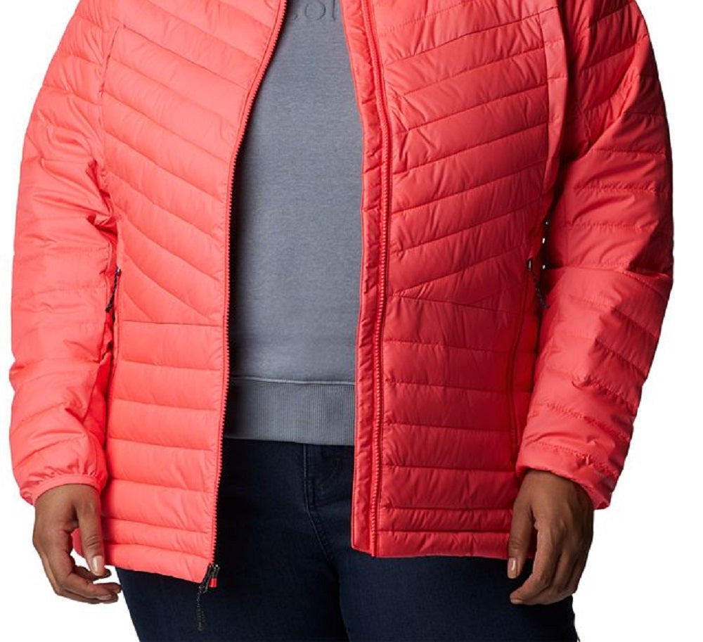 Columbia Women's Powder Lite Quilted Mock Neck Puffer Coat Red Size 1X