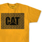 Caterpillar Men's Work Diamond Plate Logo Graphic T-Shirt Yellow Size Medium