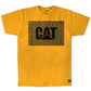 Caterpillar Men's Work Diamond Plate Logo Graphic T-Shirt Yellow Size Medium