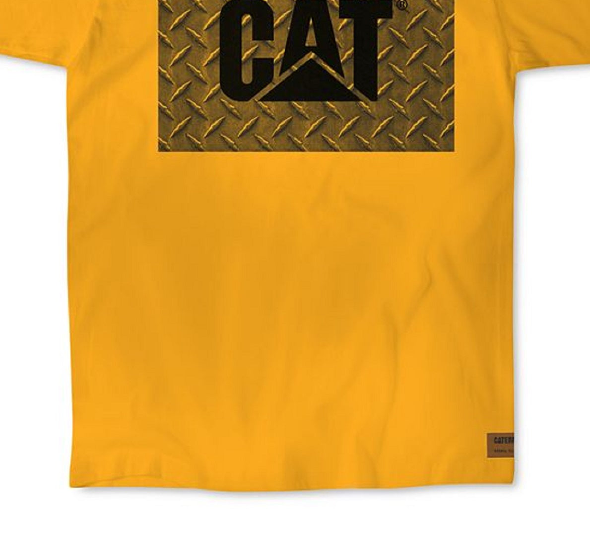 Caterpillar Men's Work Diamond Plate Logo Graphic T-Shirt Yellow Size XX-Large