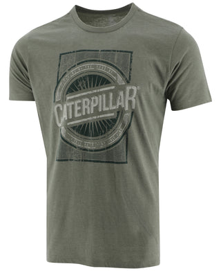 Caterpillar Men's Foundation Distressed Logo Graphic T-Shirt Green Size XL