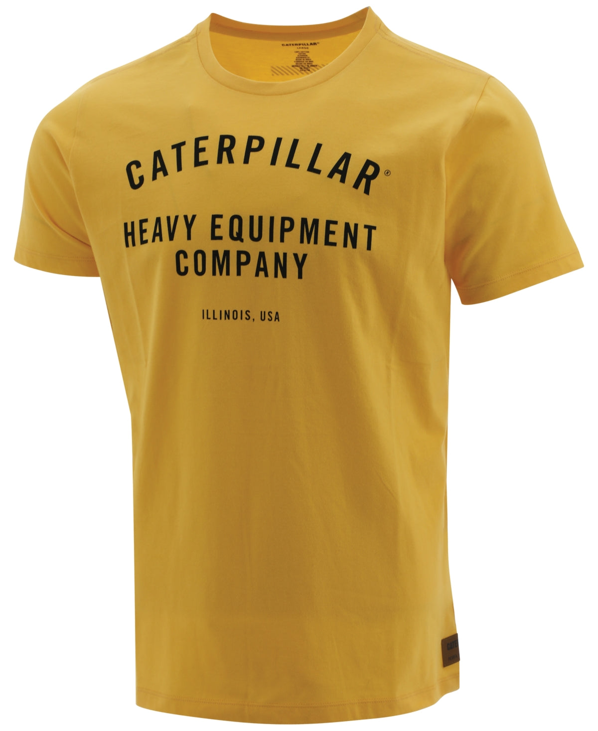 Caterpillar Men's Equipment Company Logo Graphic T-Shirt Yellow Size Large