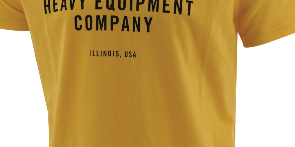 Caterpillar Men's Equipment Company Logo Graphic T-Shirt Yellow Size Large