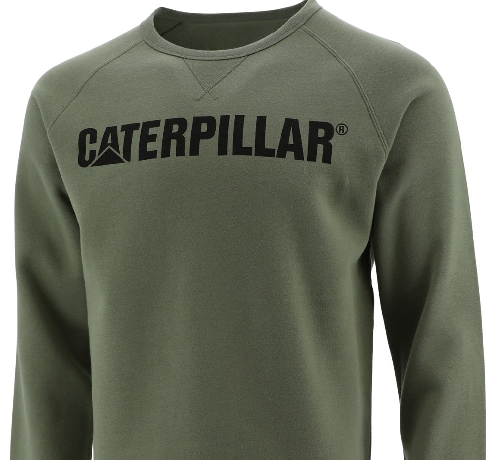 Caterpillar Men's Foundation Logo Print Sweatshirt Green Size XX-Large